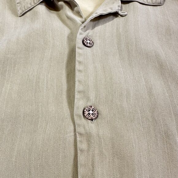 Tommy Bahama Tropical Floral 100% Silk Button Down Hawaiian Camp Shirt Medium - Picture 10 of 13